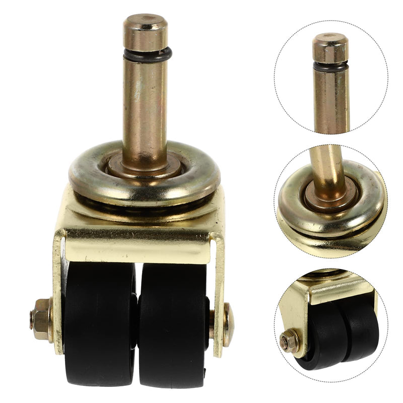 Piano Wheels Caster with screws Replacement Heavy Duty Double Wheel Casters Piano Accessories Furniture Caster for Upright Pianos Golden