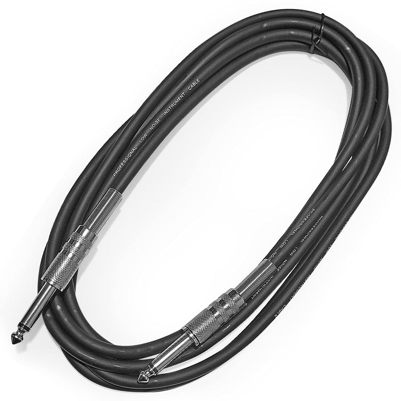 AxcessAbles 1/4-Inch TS Instrument Cables – 10ft Guitar & Amp Cables, 5-Pack | 6.35mm Audio Cord for Guitar, Bass, Keyboard, Amplifier, Speaker
