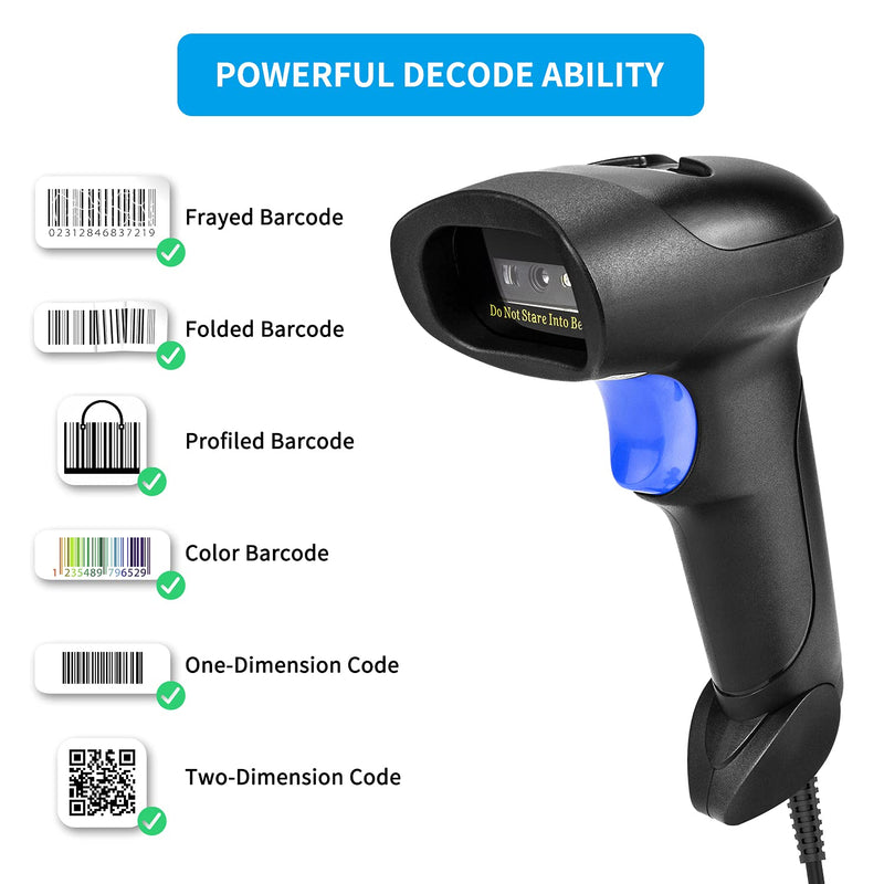 Handheld USB QR Barcode Scanner Reader for Computers, NetumScan Handheld Wired Automatic 1D 2D Image Bar Code Scanners for Mobile Payment, Store, Supermarket, Warehouse NSL5