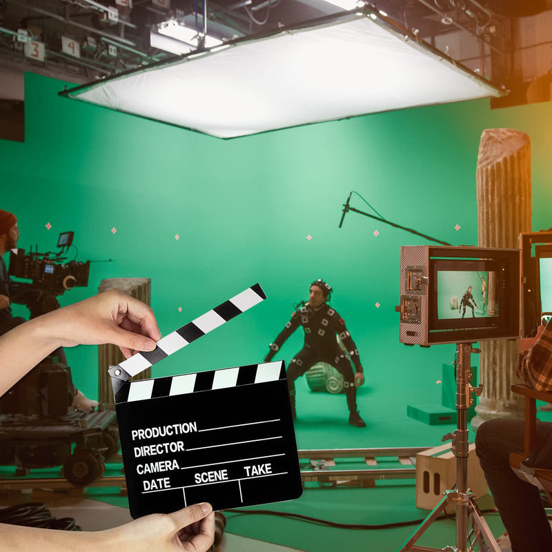 Movie Film Clap Board Movie Night Party Decorations 7 x 8 Inch Movie Clapboard Directors Clapper Writable Cut Action Scene Board Movie Night Centerpiece for Movies Films Photo Props(20 Pcs)