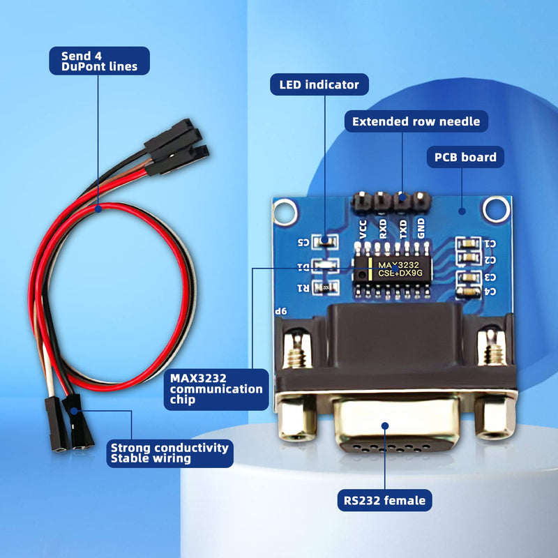 Grades Like DVDDaFuRui RS232 to TTL Converter Module，5PCS MAX3232 3.3V to 5V RS2323 COM Serial Prot Board to TTL Connector for Arduino Microcontrollers