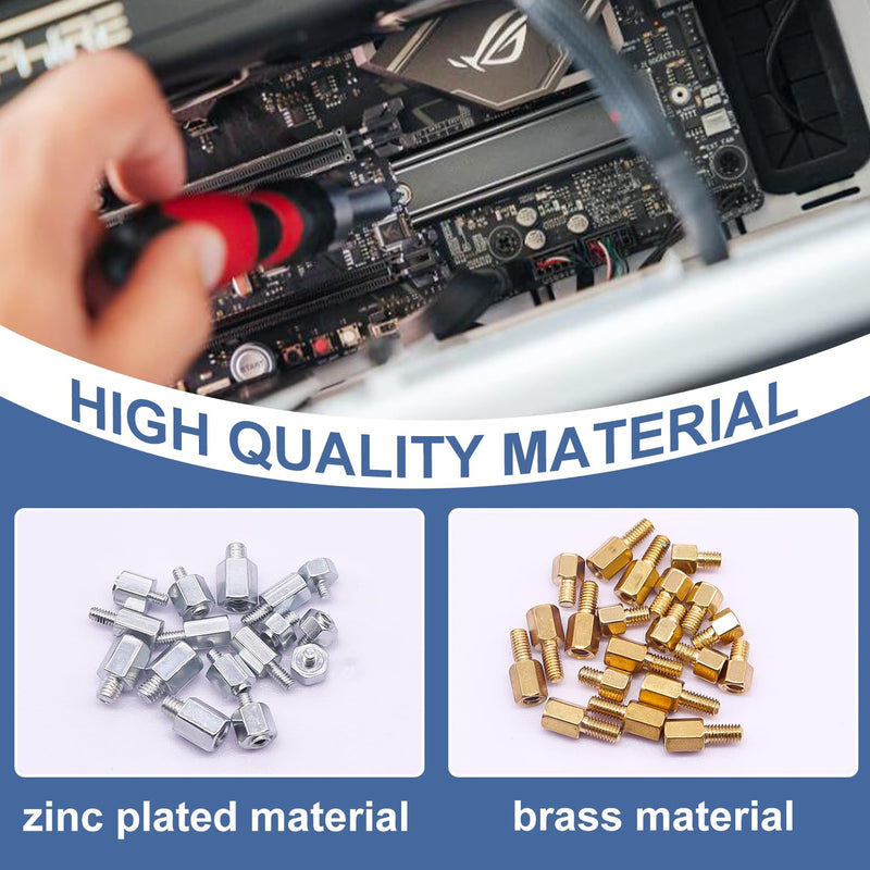 400PCS Computer Screws Assortment Kit, Motherboard Standoffs Screws PC Screws + 480PCS M.2 SSD Mounting Screws Motherboard Standoffs Screws Computer Screws Assortment Kit
