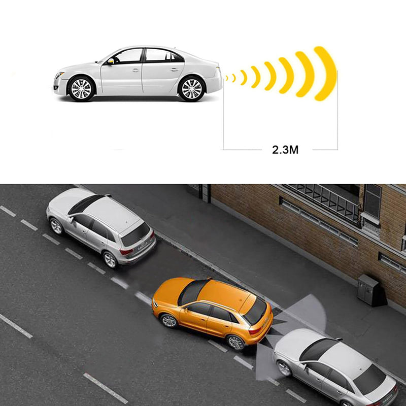 [AUSTRALIA] - Car Parktronic Parking Built-in Plane Sensors Rear Reversing Radars System with 4 Sensors LED Light Distance Display Warning Buzzer Distance Detection… Silvery 