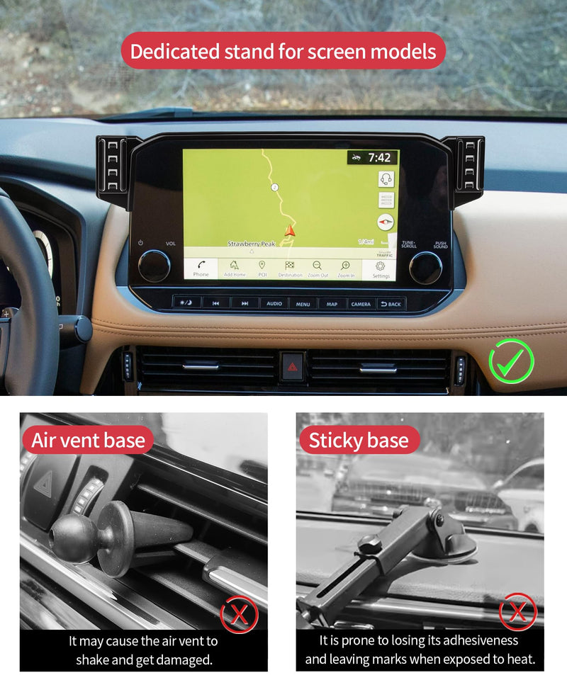 Wireless Charger Car Phone Holder for 2021-2023 Nissan Rogue 9-inch Screen | Auto Clamp Cell Phone Mount Accessories 15W Qi Fast Charging Stand Compatible with iPhone Android,360° Navigation Bracket