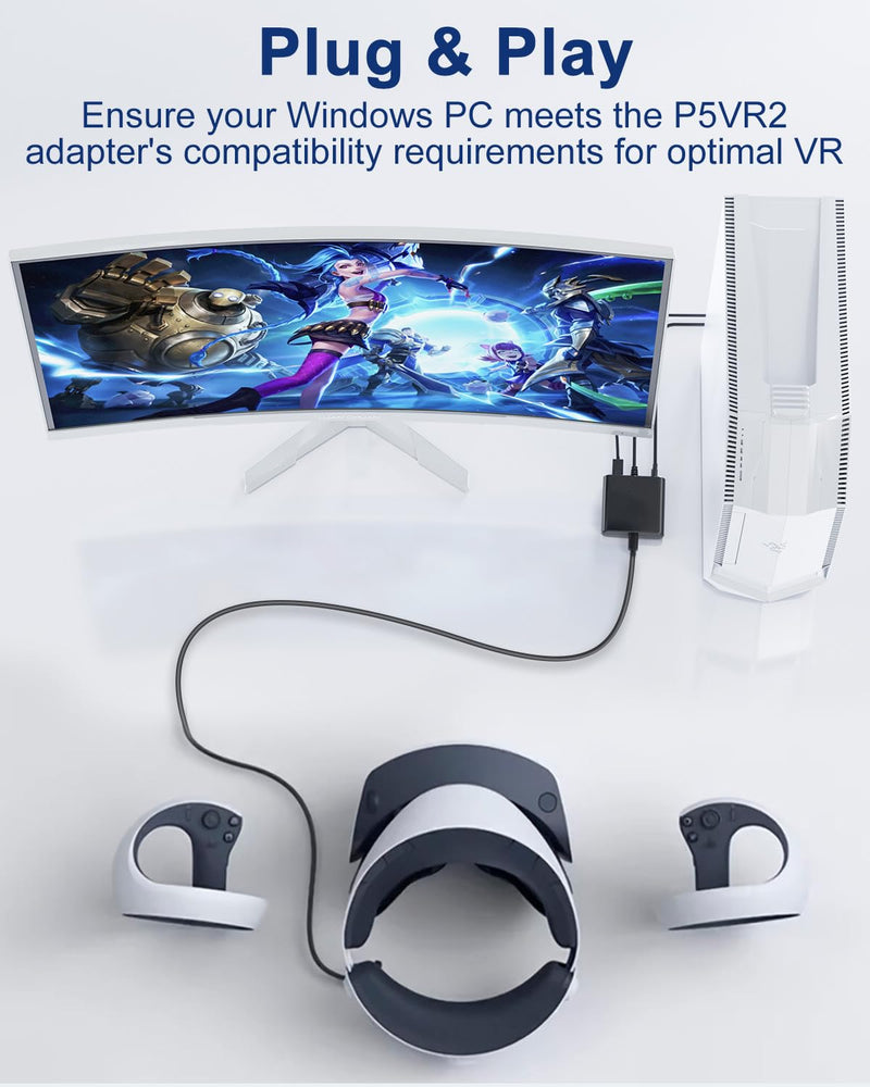 [AUSTRALIA] - PC Adapter for VR2 Headset, VR2 to PC Converter for SteamVR Gaming on Windows, Stable Signal, Durable Aluminum Alloy Housing 