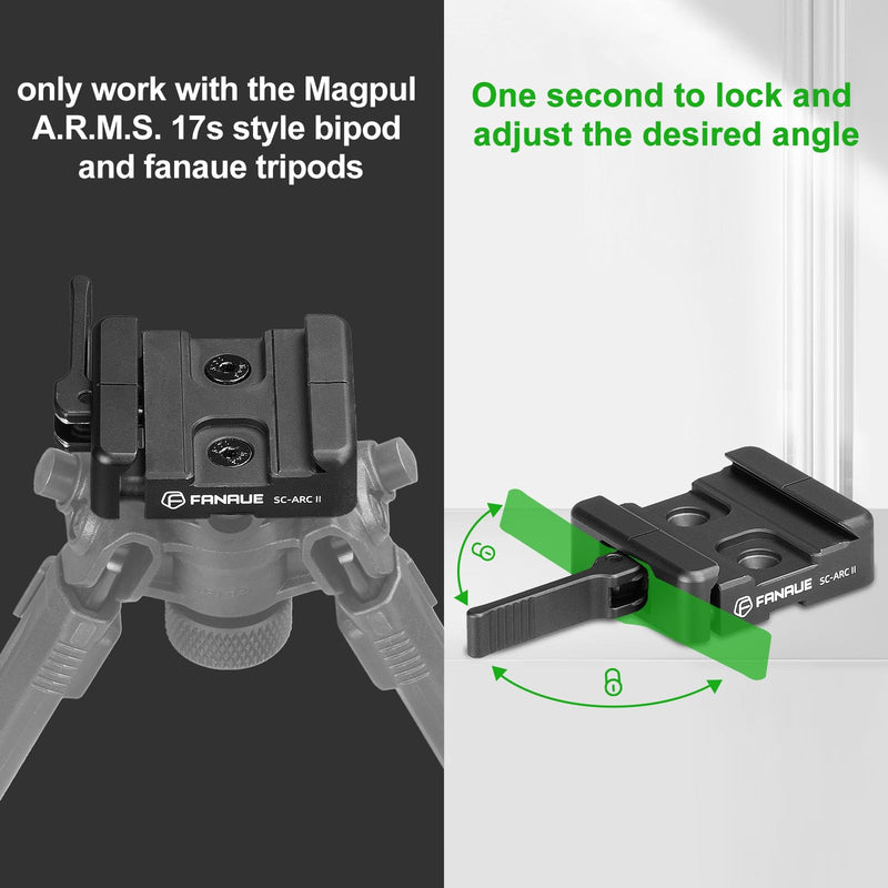 FANAUE ARCA-Swiss Bipod Adapter, ARCA-Swiss Quick Release, Arca Tripod Mount for Fanaue Tripod Heads