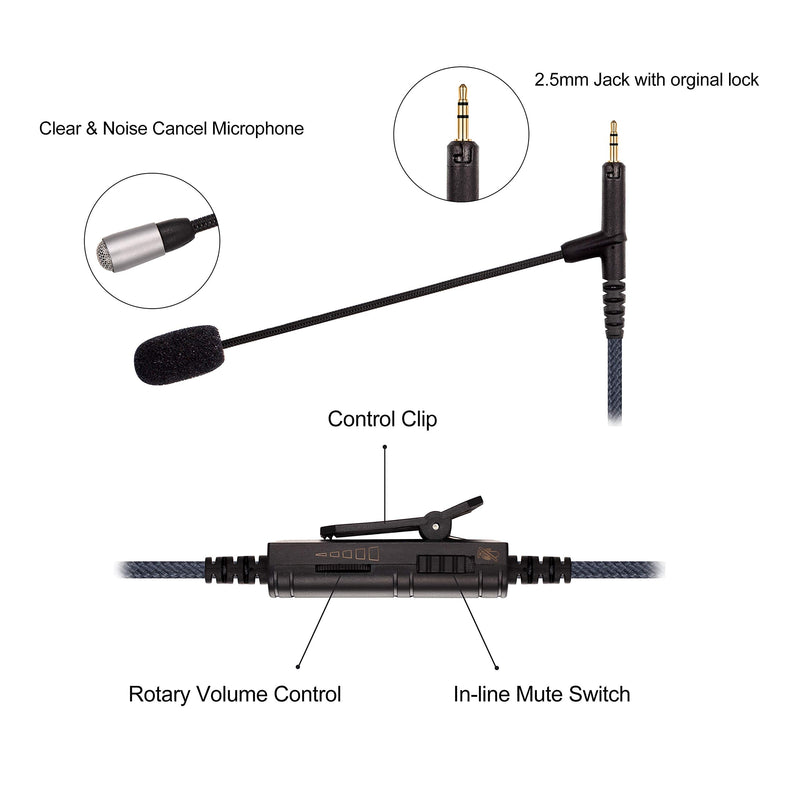 Cable Boom Microphone - Volume Control for Playstation PS4 or Xbox One Controller, PC - Boompro Gaming Mic Compatible with Audio Technica ATH-M50x, ATH-M40x, ATH-M70x Headphones(150CM) For-ATH-M40/50/70X