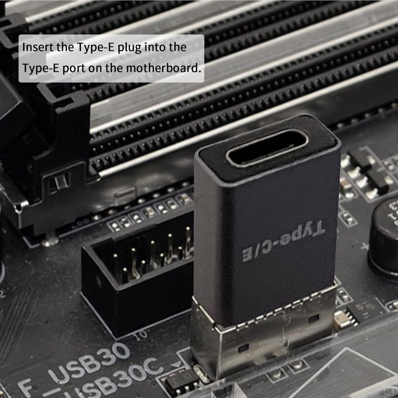 Duttek USB C Front Panel Adapter, 10Gbps Type E to USB C Adapter Converter, High Speed 3.1 USB Type-E Male to USB3.1 Type-C Female Motherboard Internal Adapter for Computer.