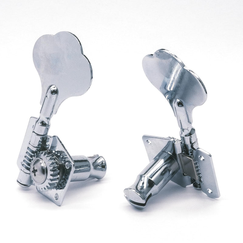 4R Opened Electric Bass Guitar Tuning Pegs Machine Heads Tuners for Bass for Jazz Precision P Bass Replacement (4R Chrome) 4R Chrome