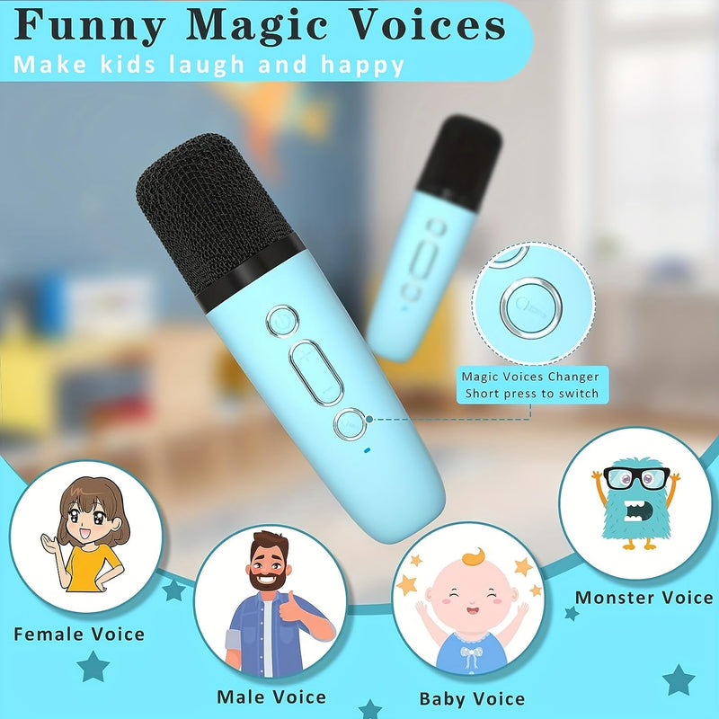 Mini Karaoke Machine with 2 Wireless Microphone, Bluetooth Speaker for Kids and Adults,Gifts for Girls and Boys 4, 5, 6, 7, 8, 9, 10,12+Year Old Toys Birthday Party Home