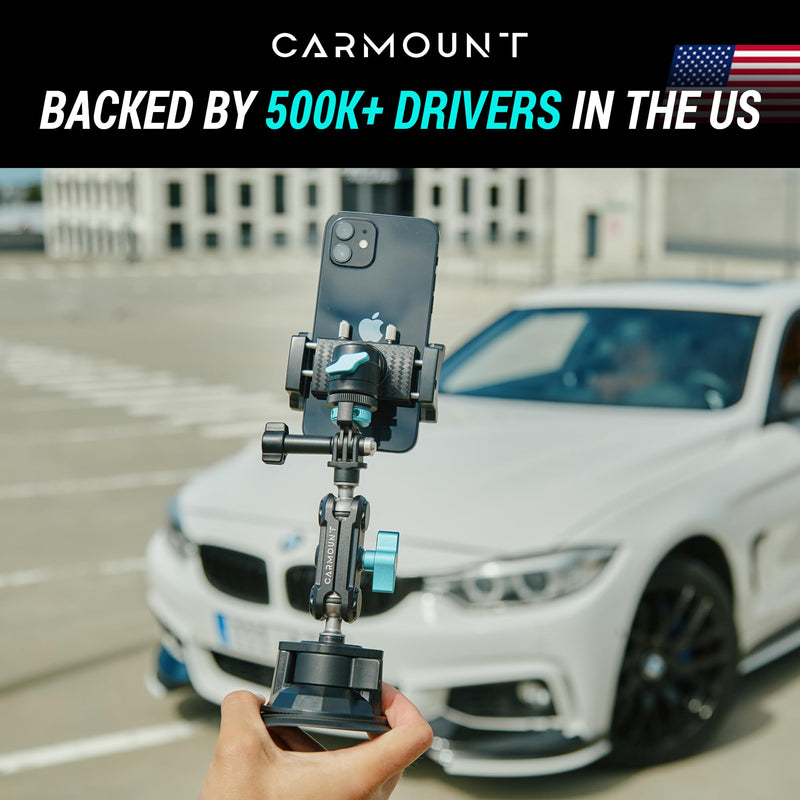CARMOUNT TitanX100 Pro – 2026 Model, Universal Dashboard & Windshield Cell Phone Car Mount, Adjustable Suction Cup Phone Mount, Heavy Duty Metal Phone Holder, Window Phone Mount