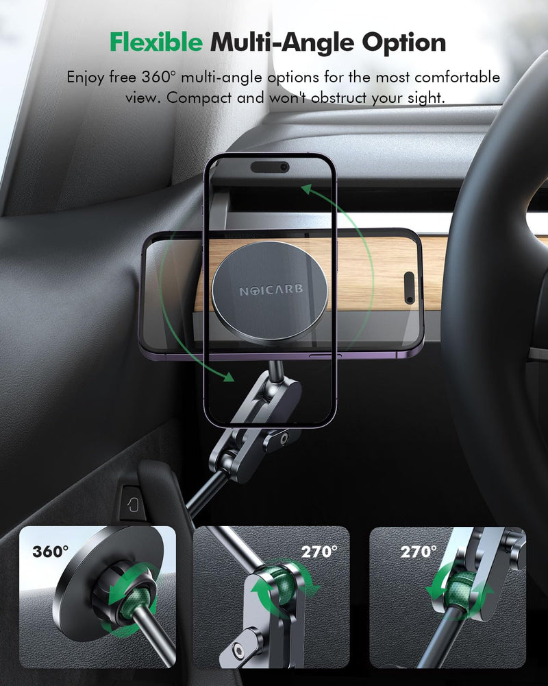 for Tesla Phone Mount,for Mag-Safe Door-Install Phone Holder, Compatible with Model Y/YL(2026-2019) & Model 3 (2023-2017), Magnetic Car Phone Mount for iPhone 17/16/15/14/13/12, Tesla Accessories 2025-2022 Model Y, 2023-2021 Model 3, Drive Seat