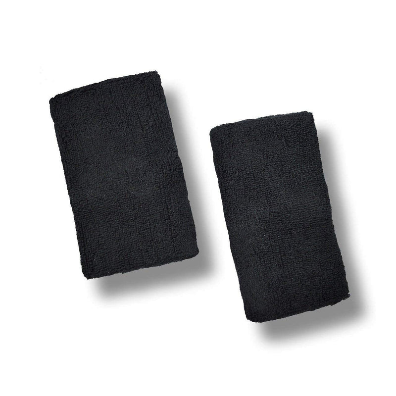 US Glove Sweat Bands for Wrists, Sports Wristbands for Men & Women, Athletic Hand Bands for Tennis, Gymnastics, Basketball, Volleyball, Baseball, Football or Gym Sport, 2-pc Cotton Arm Sweatbands 4.5" 5.5 inch (Pack of 3) Black