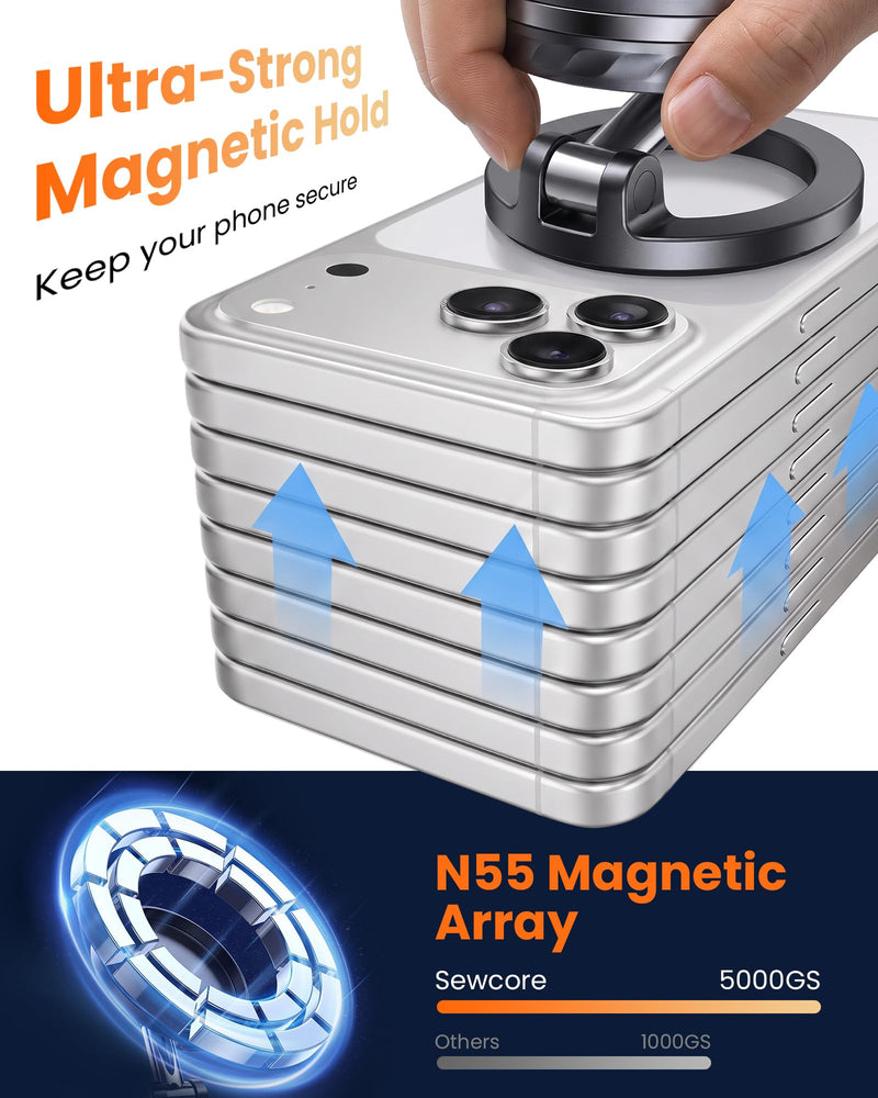 for Magsafe Car Mount, [2026 Ultra Vacuum] Magnetic Phone Holders | [98+LBS Max Suction & 3000gf Magnetic] 900° Adjustable, Car Phone Holders for Your Car for iPhone 17-12 Pro Max Air Plus