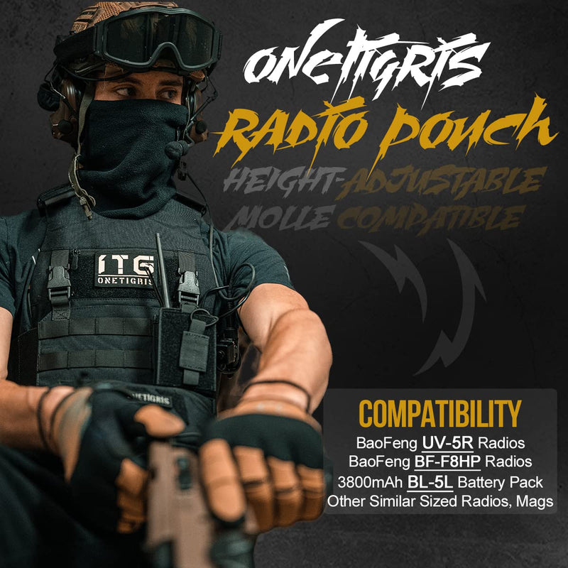 OneTigris Radio Holster for BaoFeng UV-5R BF-F8HP Nylon MOLLE Pouch for Walkie Talkie Multicam 1