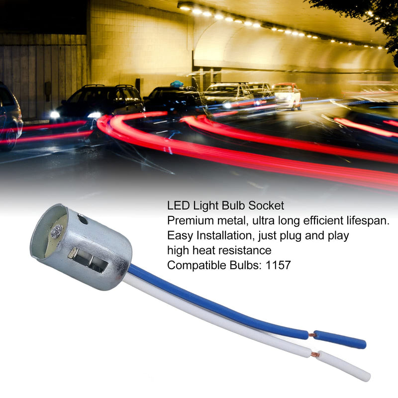 Pack of 10 Lamp Holder, DC 12 V 1157 Lamp Bulb Socket, Car Wiring Socket, LED Indicator Holder with 3.5 Inch Wiring Harness, Renovation Socket, Wire Connector, Lamp Holder for 1157 Bulbs