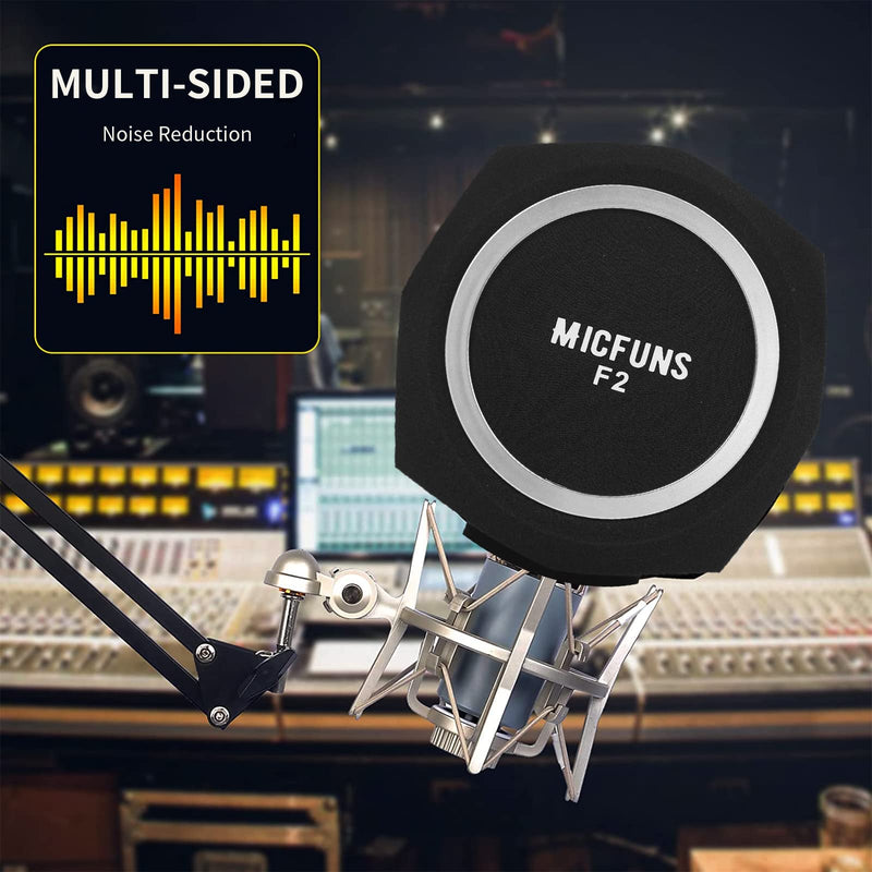 [AUSTRALIA] - Studio Microphone windscreen F3 Microphone Wind Shield Pop Filter for 1.77 inch-2.36 inch Vocal Isolation Booth Portable Studio Equipment, soundproof Cover（Blue） blue 
