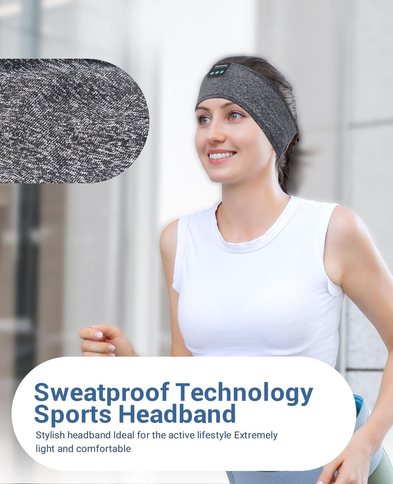[AUSTRALIA] - Sleep Headphones Bluetooth Headband, Sports Wireless Earphones Music Sleeping Earbuds with HD Stereo Speaker for Mom Women Men Teen Running Cool Gadgets Unique Gifts Charcoal Grey 