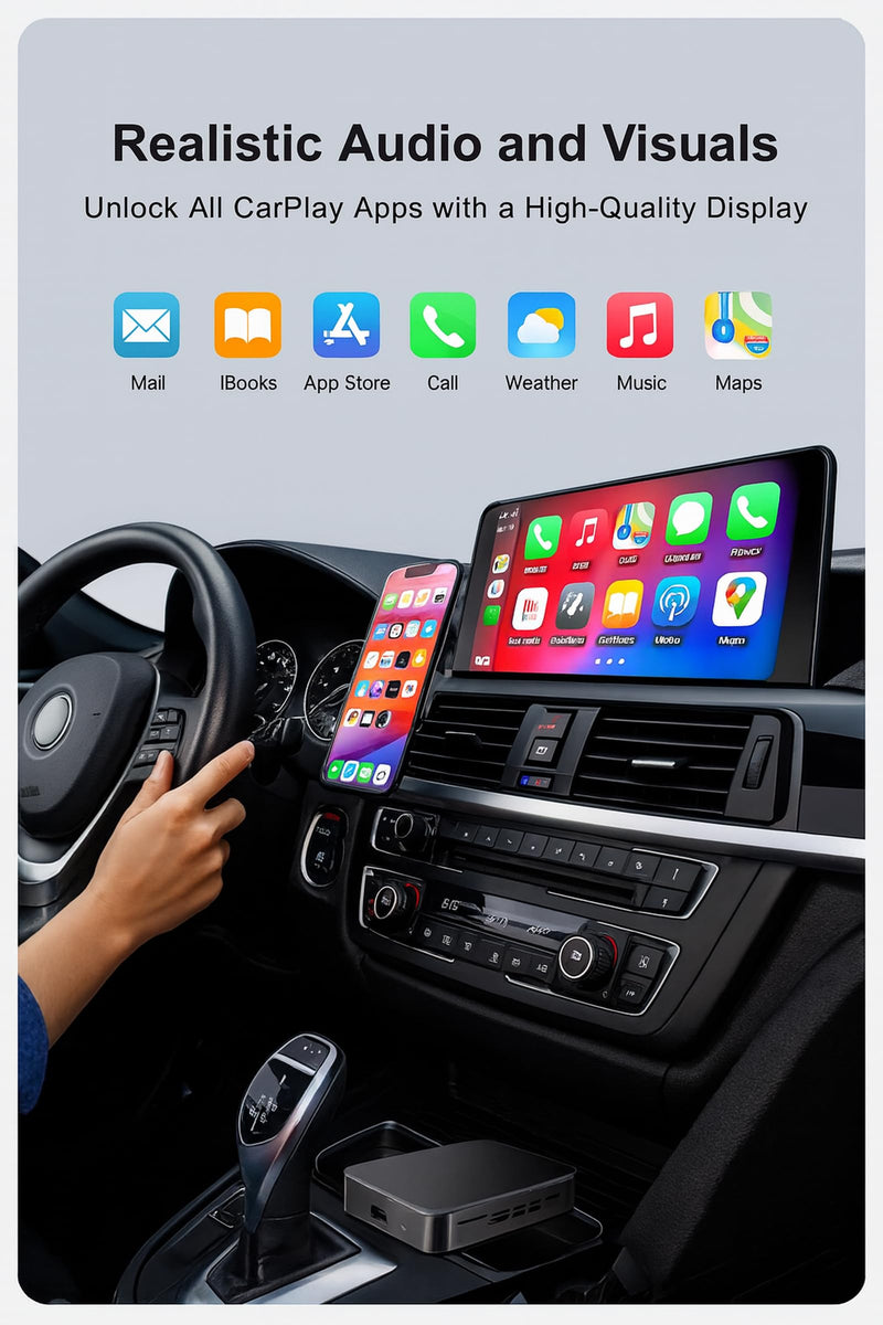 Wireless CarPlay & Android Auto AI Box, 4K HDMI for Wired CarPlay Cars