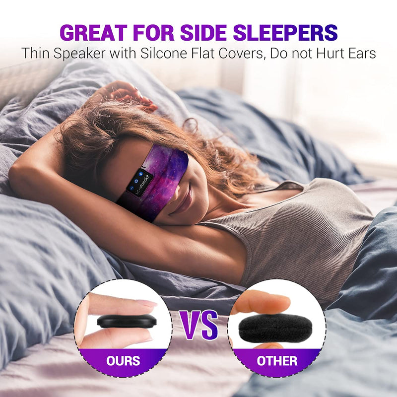 [AUSTRALIA] - LC-dolida Sleep Headphones Bluetooth Headband Sleeping Wireless Headband Headphones with Thin HD Stereo Speakers Perfect for Side Sleepers, Sport, Yoga, Travel Purple Starry 