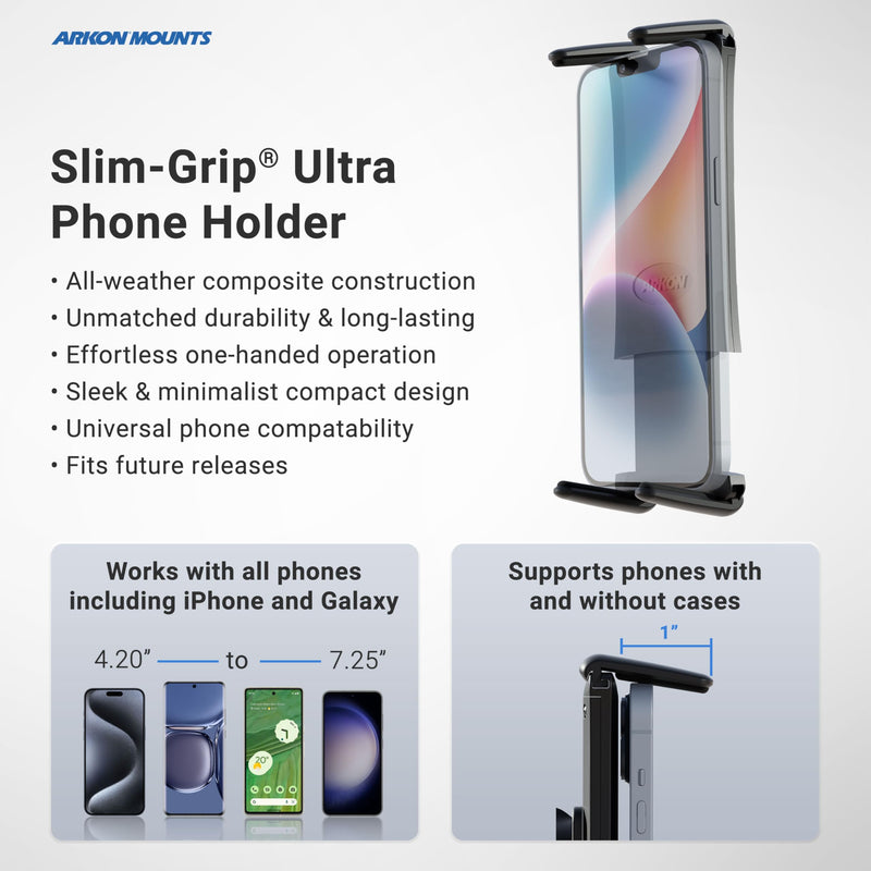 ARKON Mounts - Phone Mount for Car | Car Phone Holder With Windshield Suction | Secure spring holder expands up to 7.25 inches | For iPhone, Samsung, Google, Huawei, Nokia, other Smartphones