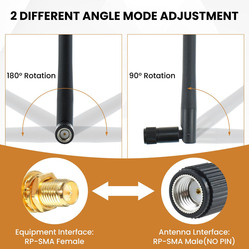 4 Pack 2.4GHz / 5.8GHz Dual Band WiFi Antenna, 3dBi MIMO RP-SMA Male Antenna