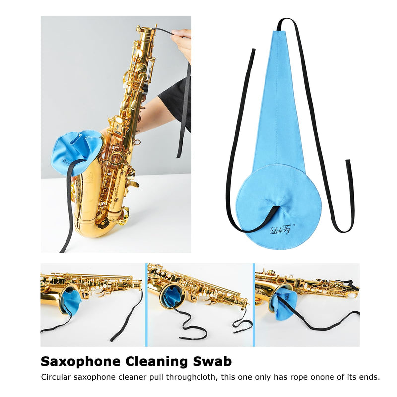 [AUSTRALIA] - Alto/Tenor/Soprano Saxophone Cleaning Swab Kit,Clarinet Flute Trumpet Cleaning Kit with Case for Wind & Woodwind Instruments, Combo Including Sax Cleaning Microfiber Cloth,Mouthpiece Brush,Gloves 