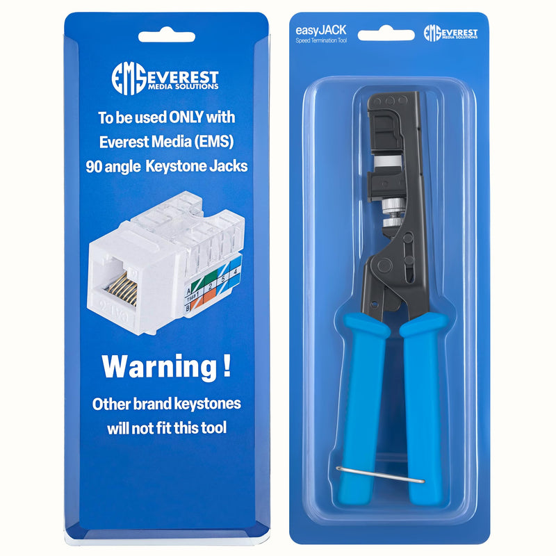 Everest Media Solutions Bundle – 2 Items: easyJACK - Speed Termination Tool + 20 Pack of RJ45 CAT5e UTP Keystone Jacks - Blue