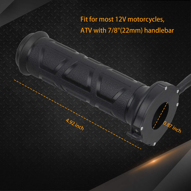 [AUSTRALIA] - NTHREEAUTO Universal 7/8'' Heated Grips Motorcycle Handlebar Grip Compatible with Harley Honda Kawasaki Yamaha Dirt Bike ATV 
