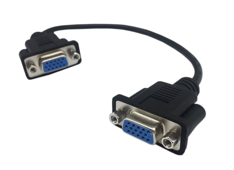 CERRXIAN 1ft VGA SVGA 15 Pin HD15 Female to Female Gender Changer Adapter Extension Video Monitor Cable for PC Laptop TV Porjector（ff）