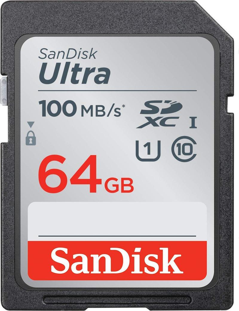 SanDisk 64GB Ultra SD Memory Card for Nikon Coolpix L340, B500, A10, L32, S7000, A300, P900, Camera UHS-I Class 10 (SDSDUNR-064G-GN6IN) Bundle with Everything But Stromboli Memory Card Reader