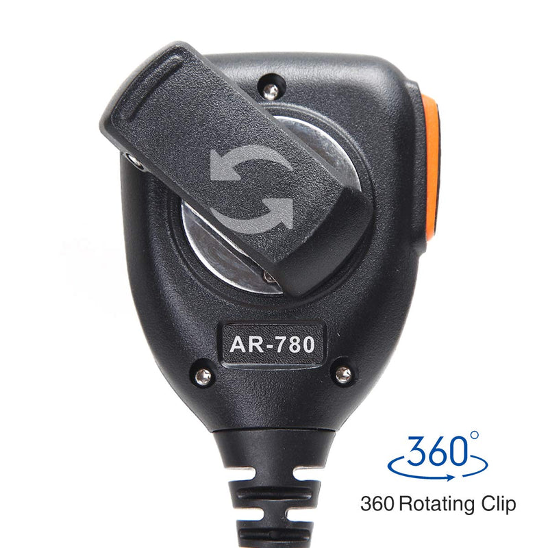 [AUSTRALIA] - ABBREE AR-780 Two Way Radio Rainproof Handheld Speaker Mic Microphone(Upgrade of BF-S112), Remote Shoulder Mic for GMRS Radio Baofeng UV-5R BF-F8HP BF-888S UV-K5 UV-5RX3 GM-15PRO Ham Radio 