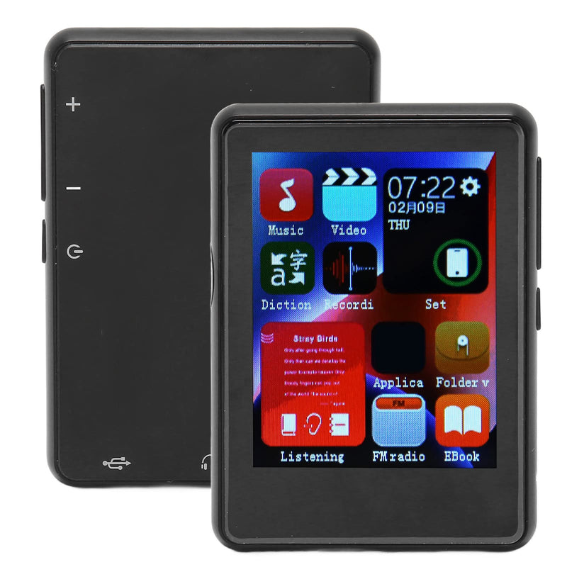 [AUSTRALIA] - Bluetooth MP3 Player with Full, HiFi Stereo Music Player with FM Radio, E Book, Recording, Portable Music Device with Headphones Support up to 256GB (Black) 