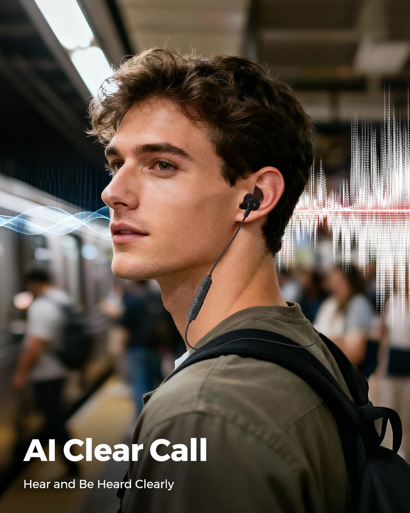 truefree HD-100 Wireless Earbuds, Bluetooth 6.0 Neckband Headphones | Magnetic Earphones, 11mm Driver Spatial Audio, Multipoint Connection, 20 Hours of Battery Life, IP67 Waterproof for Sports