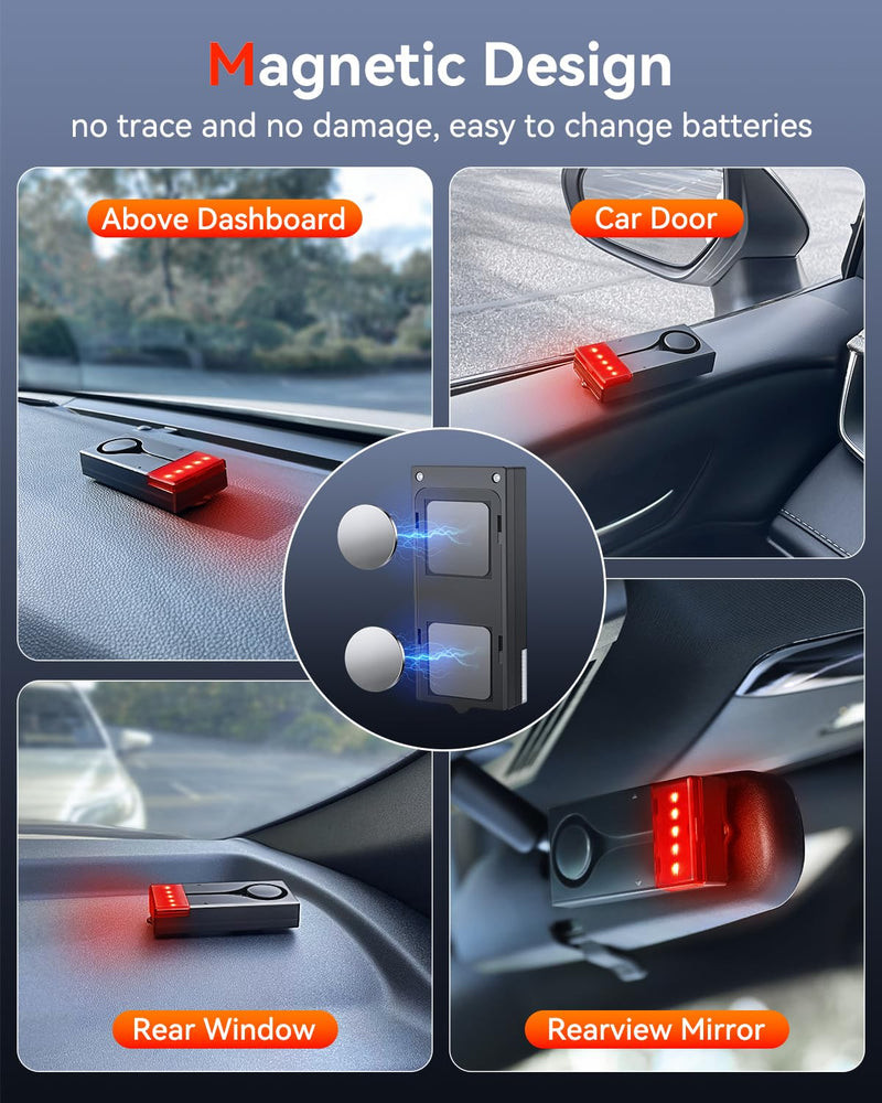 [AUSTRALIA] - Car Anti-Theft Vibration Alarm, ELECTOP 108dB Car Vibration Sound & Light Alarm, Wireless Remote Vibration Sensor Car Alarm Vehicle Security Alarm System Automotive Warning Interior Safety Red Light 