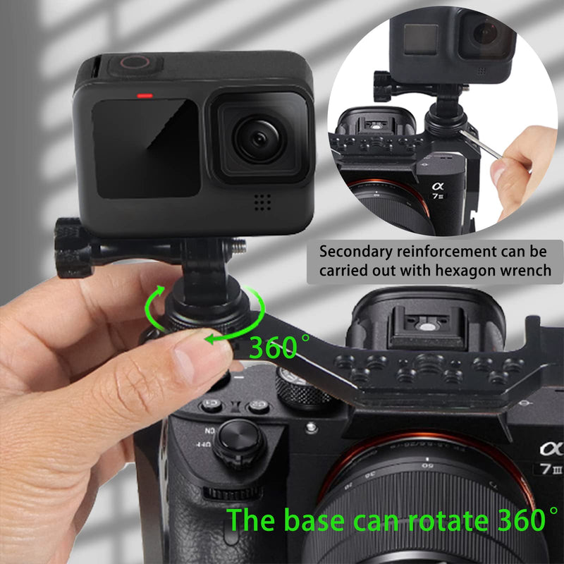 Tripod Screw to DSLR Camera Flash Cold Shoe Mount Adapter Compatible for GoPro 11/10/MAX/9/8/7/6/5/4/3+/3,DJI OSMO Action 2 3