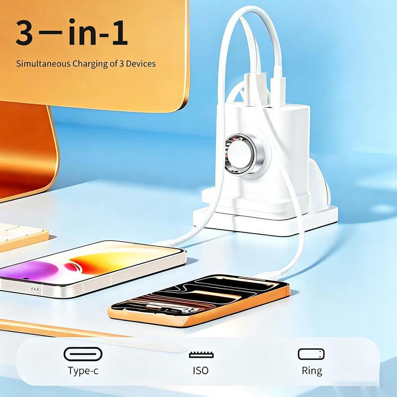 Smart Tasbih Zikr Ring with Fast Charging Adapter, Digital Prayer Counter Ring & 20W PD Dual Port Fast Charging