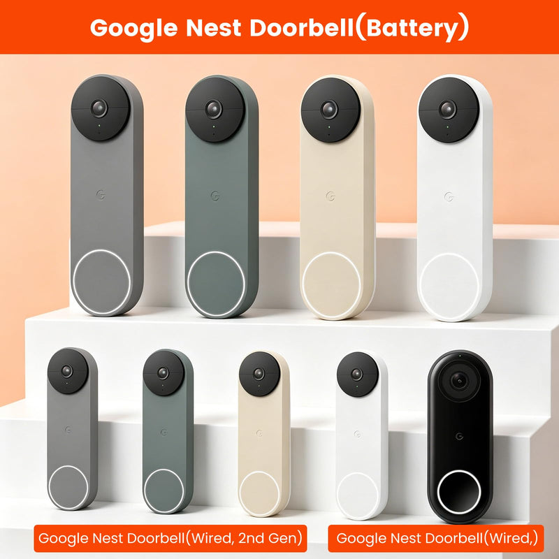 Anti-Theft Doorbell Mount Compatible with Google Nest Doorbell (Battery) | No-Drill Video Doorbell Camera Mount for Apartments & Rentals, Secure Mounting Bracket Case with No Block Motion Sensor