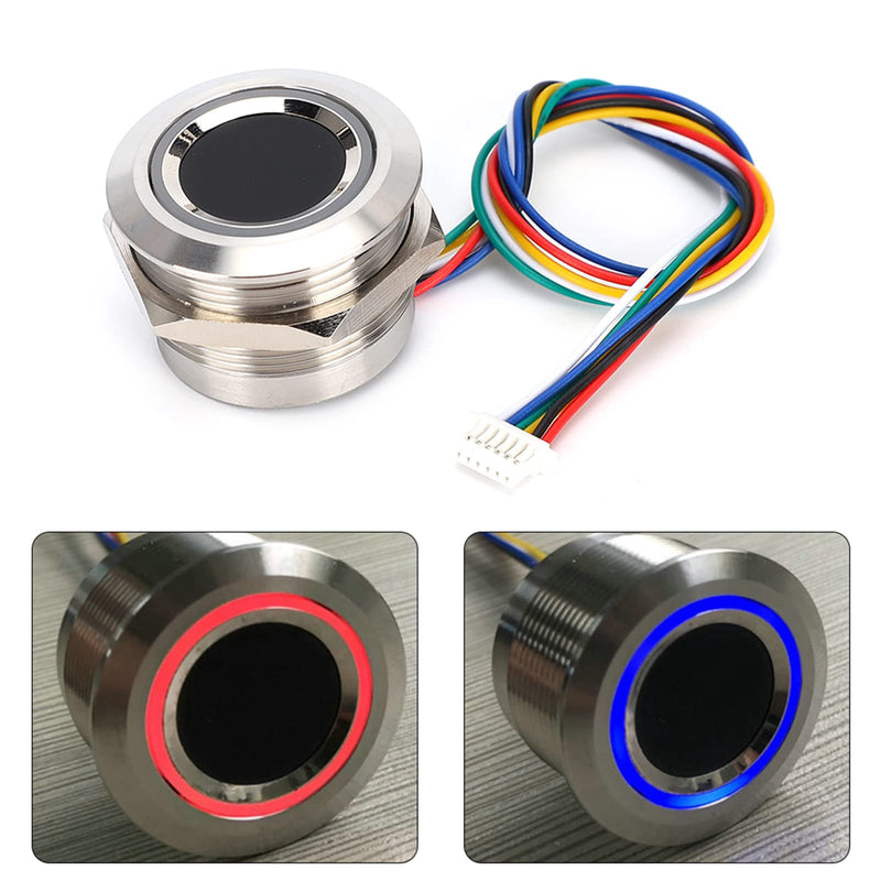 Fingerprint Identification Module, R503 Circular Capacitive Fingerprint Identification Module with 2-Color Ring Indicator Light for Access Control/Help Desk/Security Box