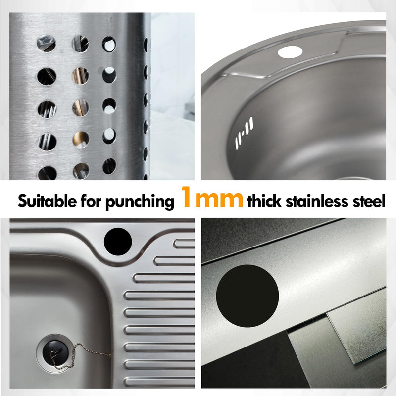 CCLIFE Hole Cutter 25 mm, Screw Hole Punch for Precise Hole Punching in Sink, Metal and Stainless Steel