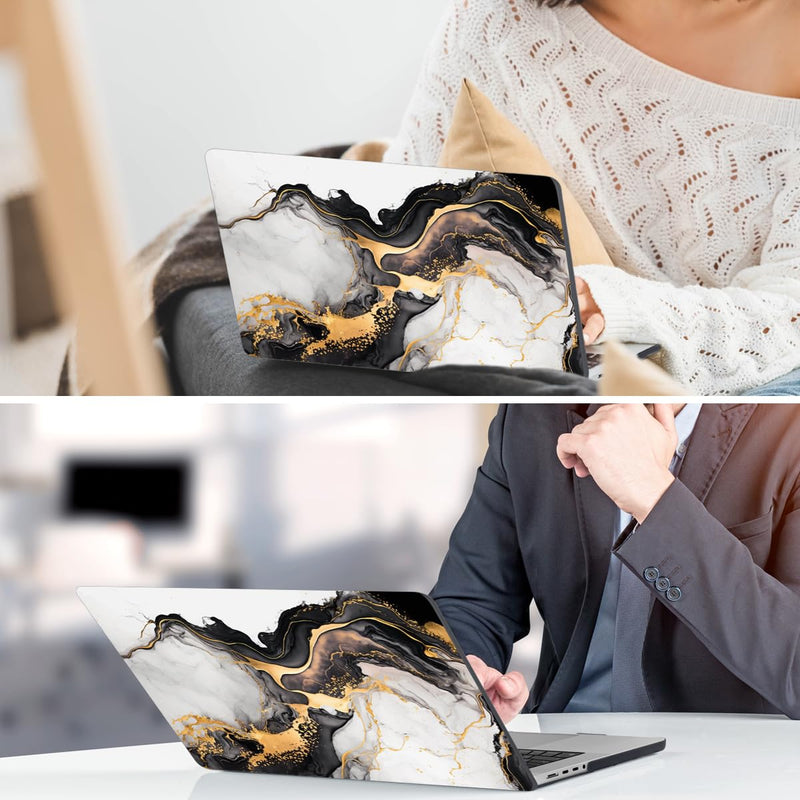 DONGKE Compatible with M3 MacBook Pro 14 inch Case 2024 2023 2021 A2918 A2992 M2 A2779 M1 A2442 Pro/Max, Plastic Hard Shell Cover for Mac Pro 14" with Retina XDR Display & Touch ID, Abstract Marble Abstract Marble D159