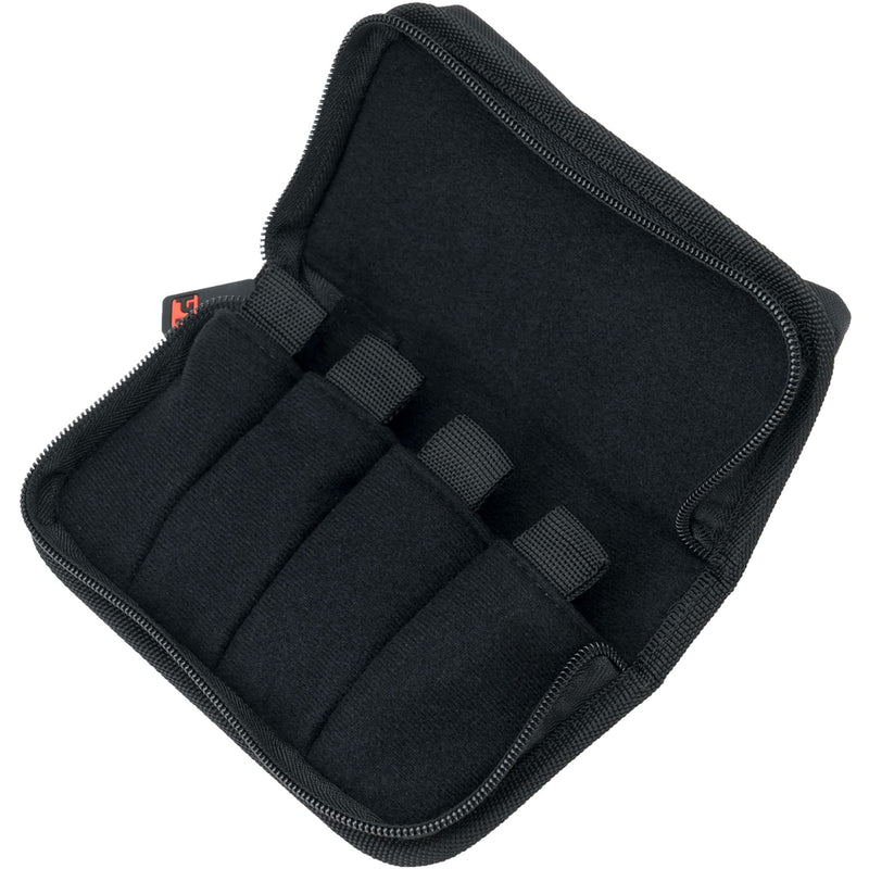 Protec French Horn Mouthpiece Pouch (4-Piece) -Nylon with Zipper Closure (Model A213ZIP), Black