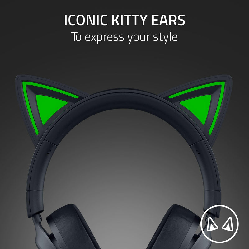 [AUSTRALIA] - Razer Kraken Kitty V3 X Wired Gaming Headset: Kitty Ears - HyperClear Cardioid Mic - 40 mm Drivers - 7.1 Surround Sound - Comfy Ear Cushions - Cross-Platform via 3.5mm PC, PS5, Xbox, Switch 2 - Black 