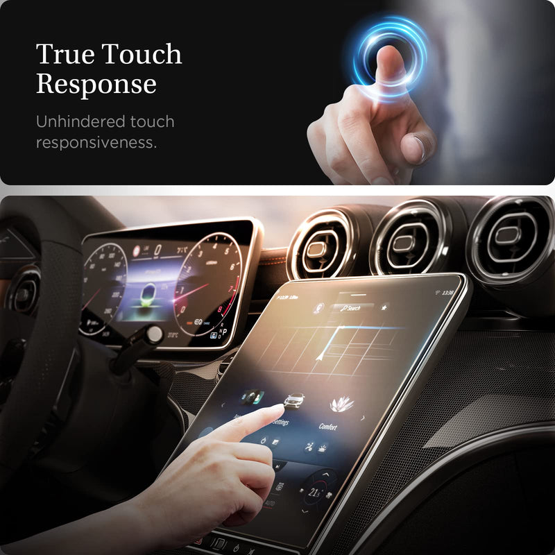 Spigen GlasTR EZ FIT Tempered Glass Screen Protector for Mercedes Benz 11.9 inch | 9H+ Tempered Glass, Auto align tray, Anti-Fingerprint, Matte Finish, precise cutout, Compatible with C-Class (2022-26) 11.9"