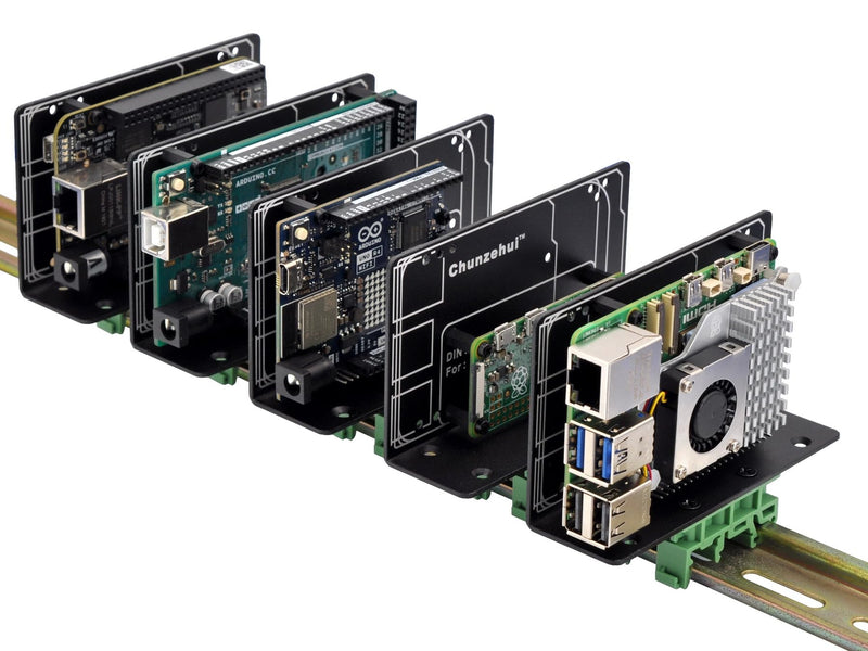 DIN Rail Mount Bracket for Raspberry Pi 1A+ 1B+ 2B 3B 3B+ 4B 5 Zero/Arduino UNO R2 R3 R4 Mega2560 / BeagleBone