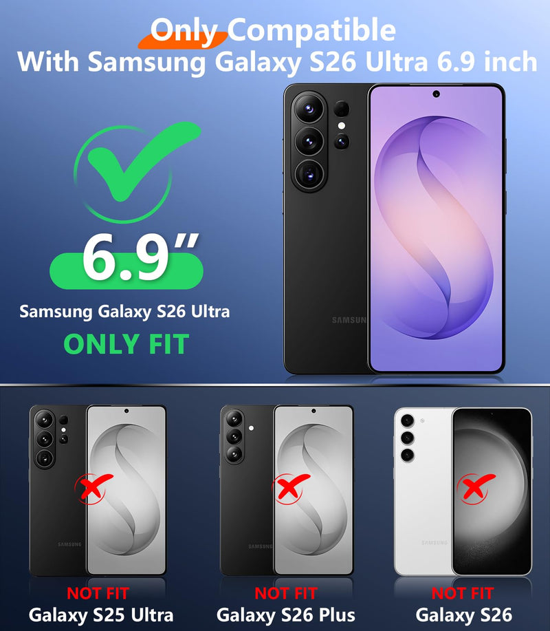 Designed for Samsung Galaxy S26 Ultra Case Waterproof, Built-in Lens & Screen Protector Military Grade Shockproof Dropproof IP68 Underwater Full Body Phone Case for Galaxy S26 Ultra 6.9"-Blue Blue Samsung Galaxy S26 Ultra 6.9"