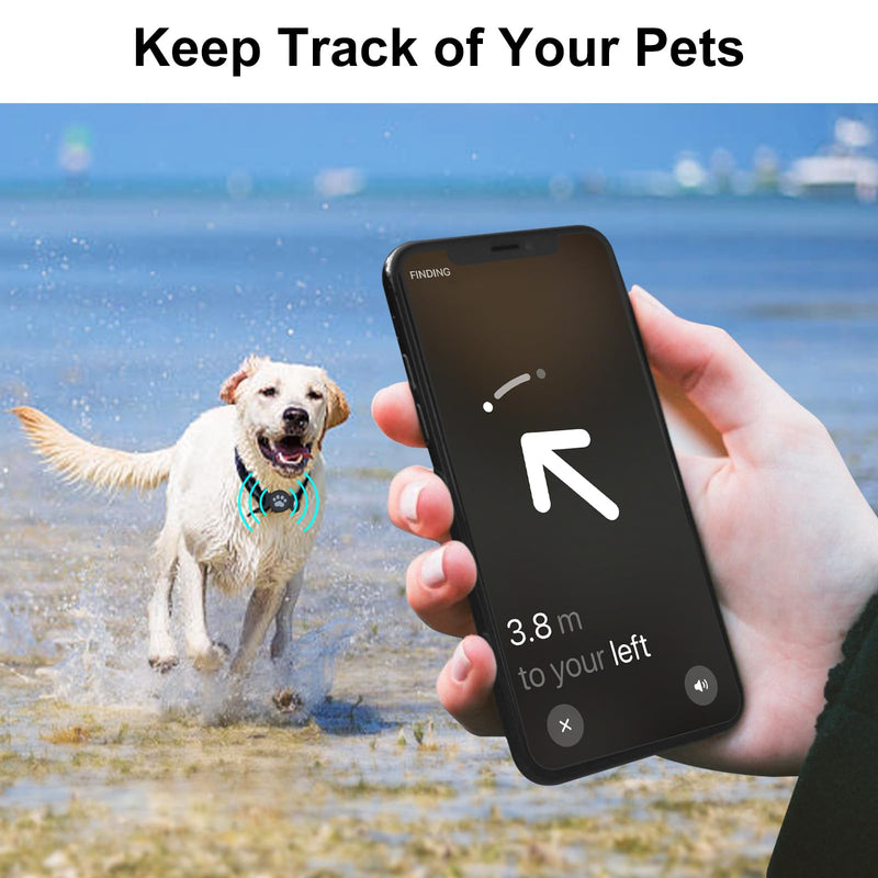 Waterproof Airtag Dog Collar Holder (2 Pack), Protective Anti-Lost Airtag Case for GPS Dog Tracker, Silicone Airtag Cat Collar Dog Airtag Holder for Pets(Black/Black) Black/Black