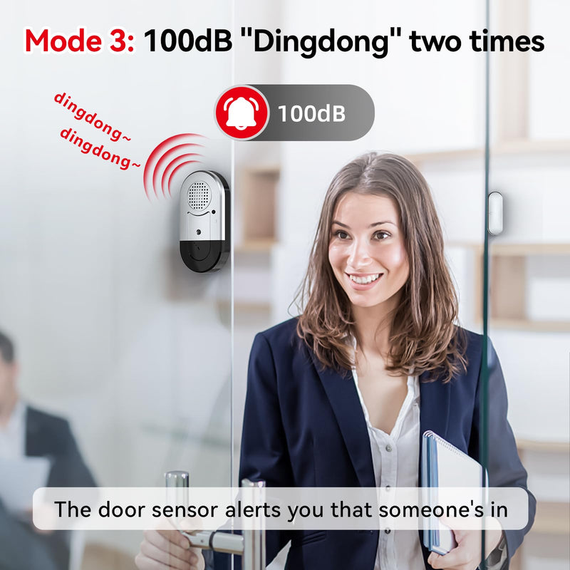 Sanjie Door Window Alarms - 5 Pack,125dB,Volume Control,Window Door Open Alarm Sensors for Kids Safety/Dementia/Pool,Wireless Sensors Keep Your Home Security,Easy to Install,Long Battery Life silver