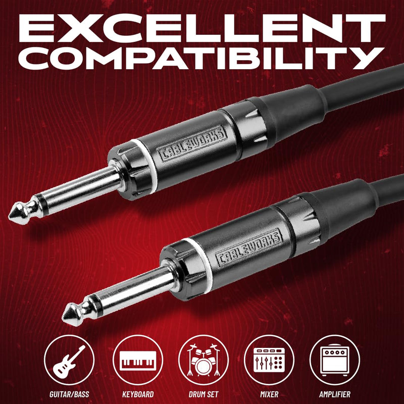 [AUSTRALIA] - by Gator Cases Composer Series Deluxe 30 Ft Straight to Straight Guitar Instrument Cable (GCWC-INS-30) 30 Feet 