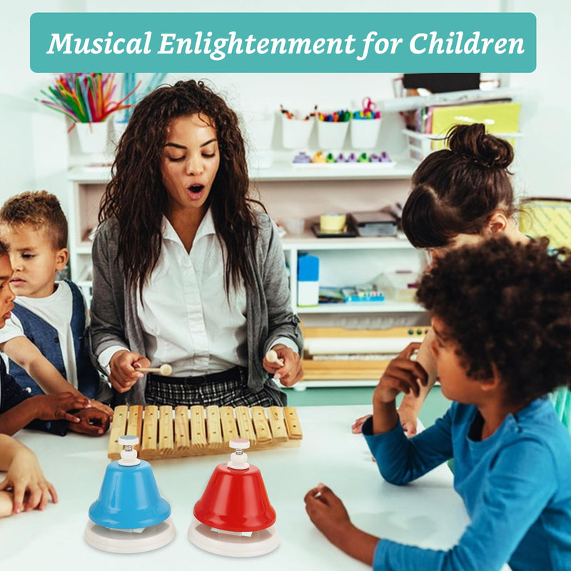 8 Pcs Rainbow Desk Bells, 8 Notes Diatonic Metal Musical Bells, Musical Bells Musical Learning for Musical Teaching Church